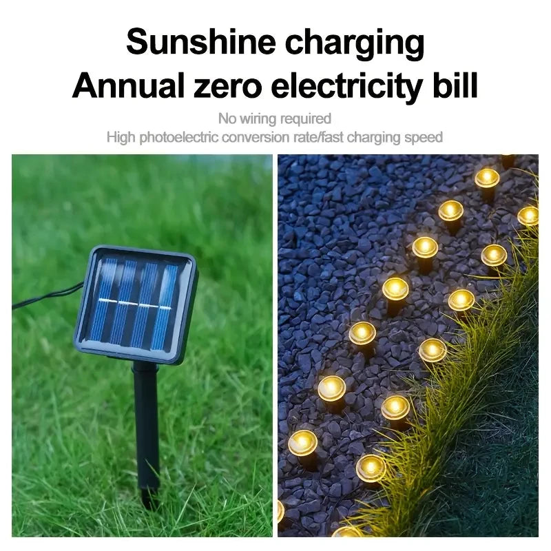Lámpara solar LED para jardín y caminos, 15/30 LED, 8 modos, resistente al agua, para exteriores, ideal para camping, bodas, Navidad y otras festividades.