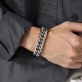 Pulsera de cadena cubana gruesa para hombre, acero inoxidable, oro, plata, negro, estilo retro, eslabones Miami, regalo, 8/10/12/15 mm de ancho