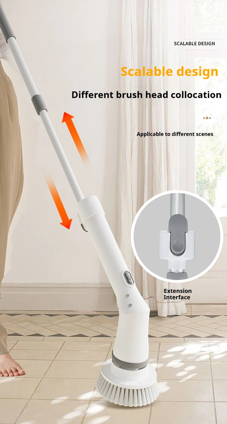 Cepillo de limpieza eléctrico giratorio 6 en 1 para cocina, baño y hogar. Herramienta multifuncional para la limpieza del hogar.