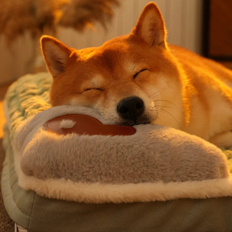 Camas relajantes para perros pequeños y grandes. Colchoneta de lujo para perros con almohada y funda extraíble. Colchoneta de espuma para mascotas. Camas suaves para dormir.