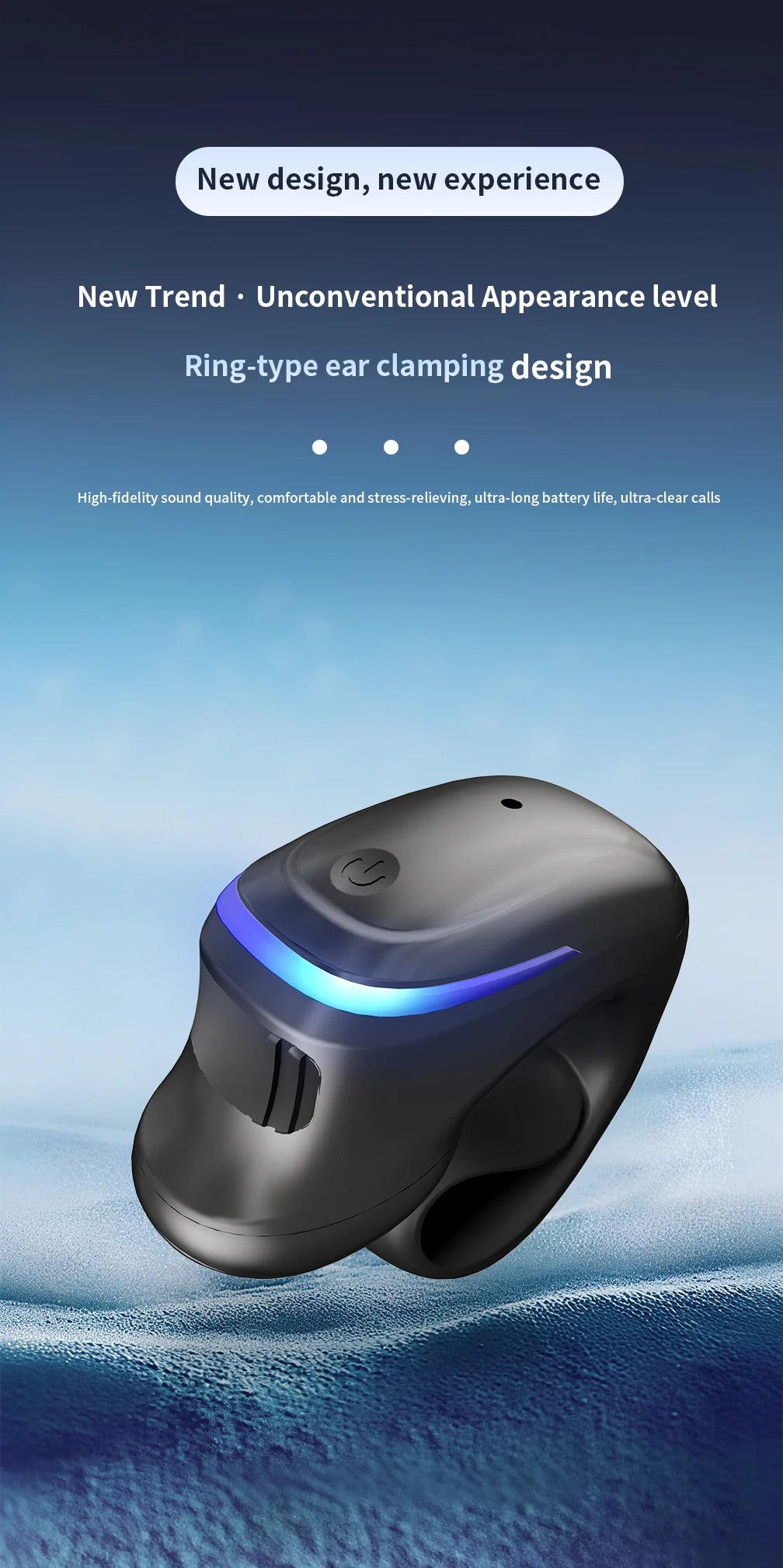 Auriculares inalámbricos Bluetooth de conducción ósea 5.3 con clip parlante, uso prolongado sin dolor, batería de muy larga duración