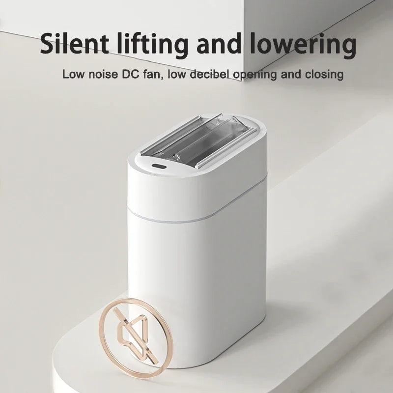 Cubo de basura inteligente con sensor y tapa, 7/9 litros, para montaje en pared, automático, con ranura estrecha, para inodoro, cocina o inducción.