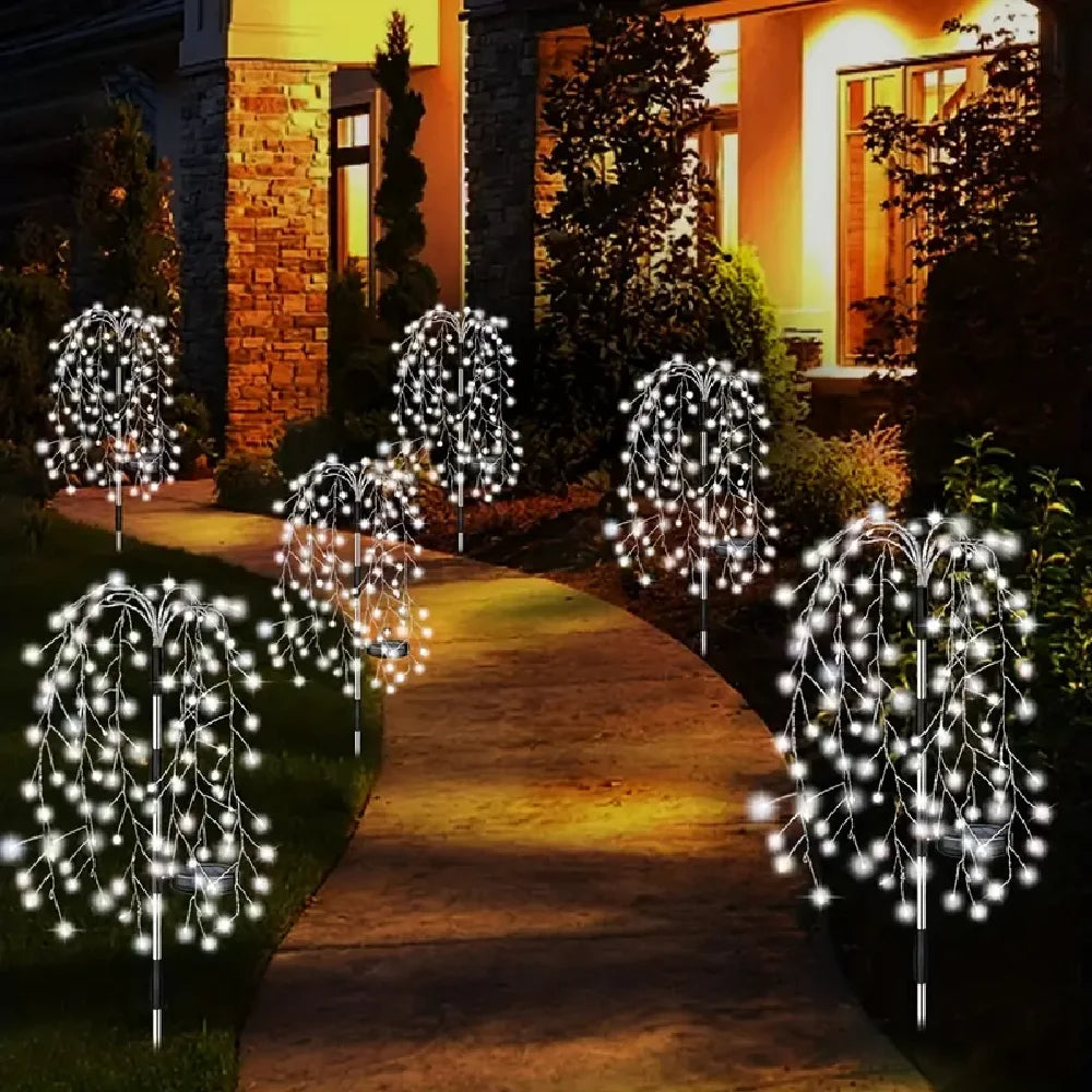 Luces solares para jardín, impermeables, con forma de petardos, ideales para patio, camino, césped, fiestas y decoración de camping.