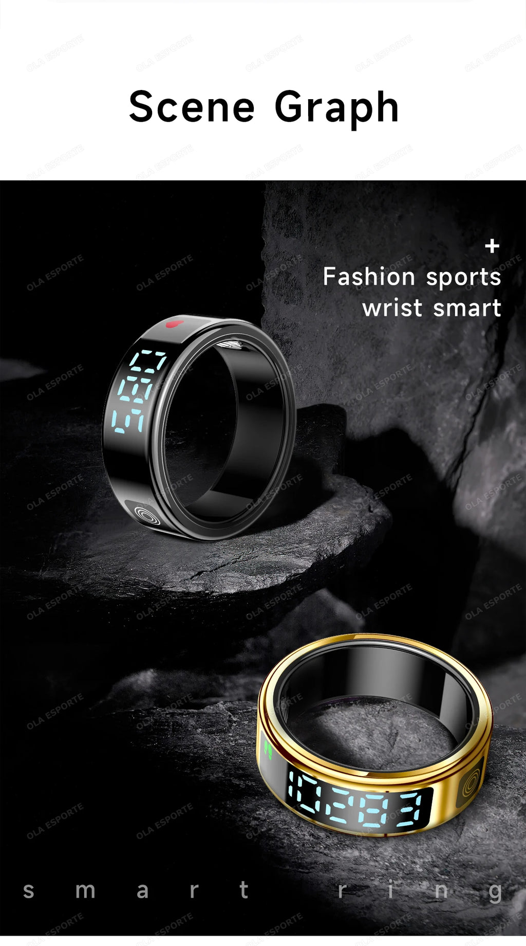 Anillo inteligente con pantalla táctil, gestor de salud, control por gestos y vídeo, resistente al agua hasta 5 ATM. Para hombres y mujeres. Nuevo anillo inteligente 2025.
