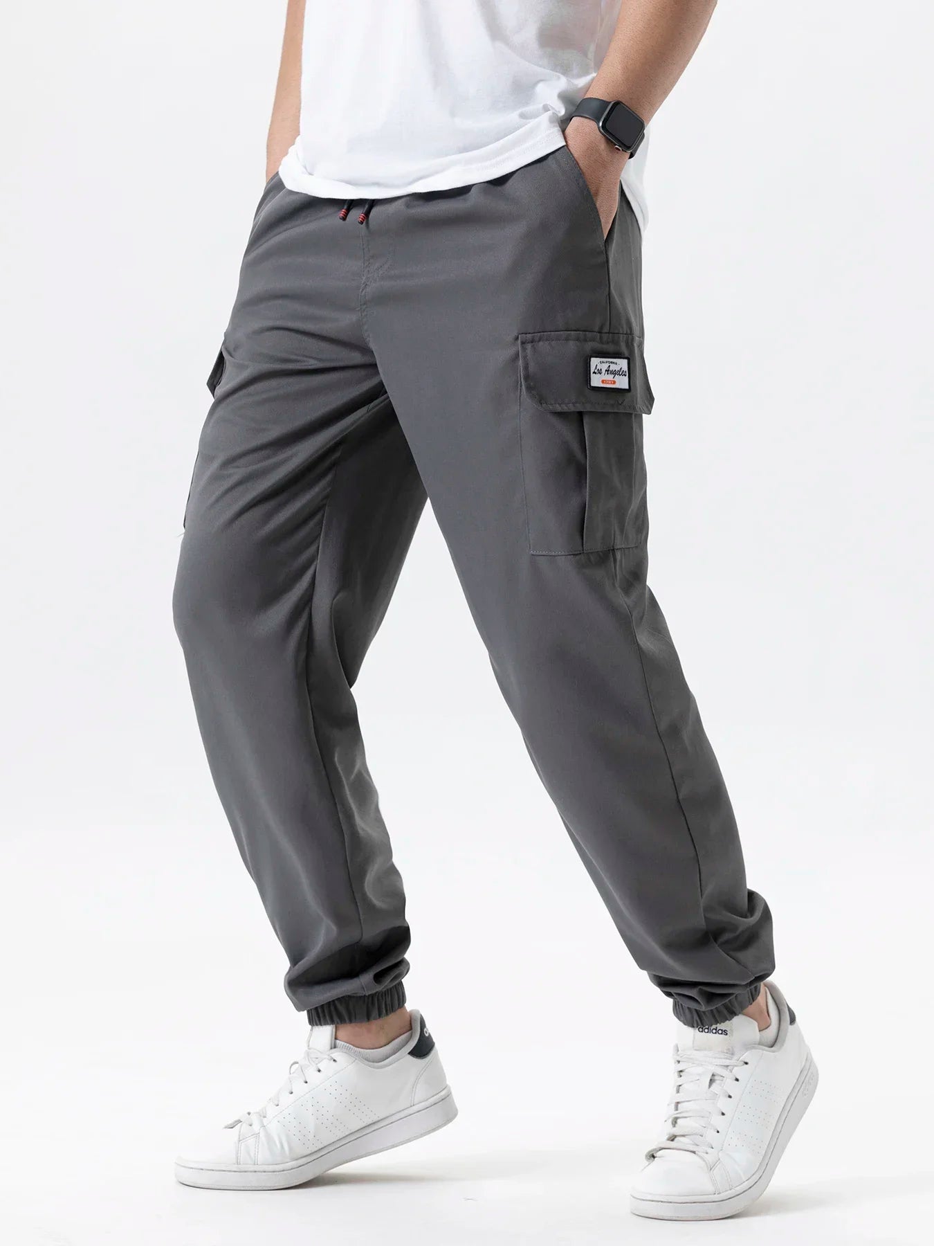 Pantalones deportivos cargo casuales para hombre, primavera/otoño, tallas S-2XL, con cordón ajustable en la cintura, estilo jogger, para senderismo, tácticos, con bolsillos.