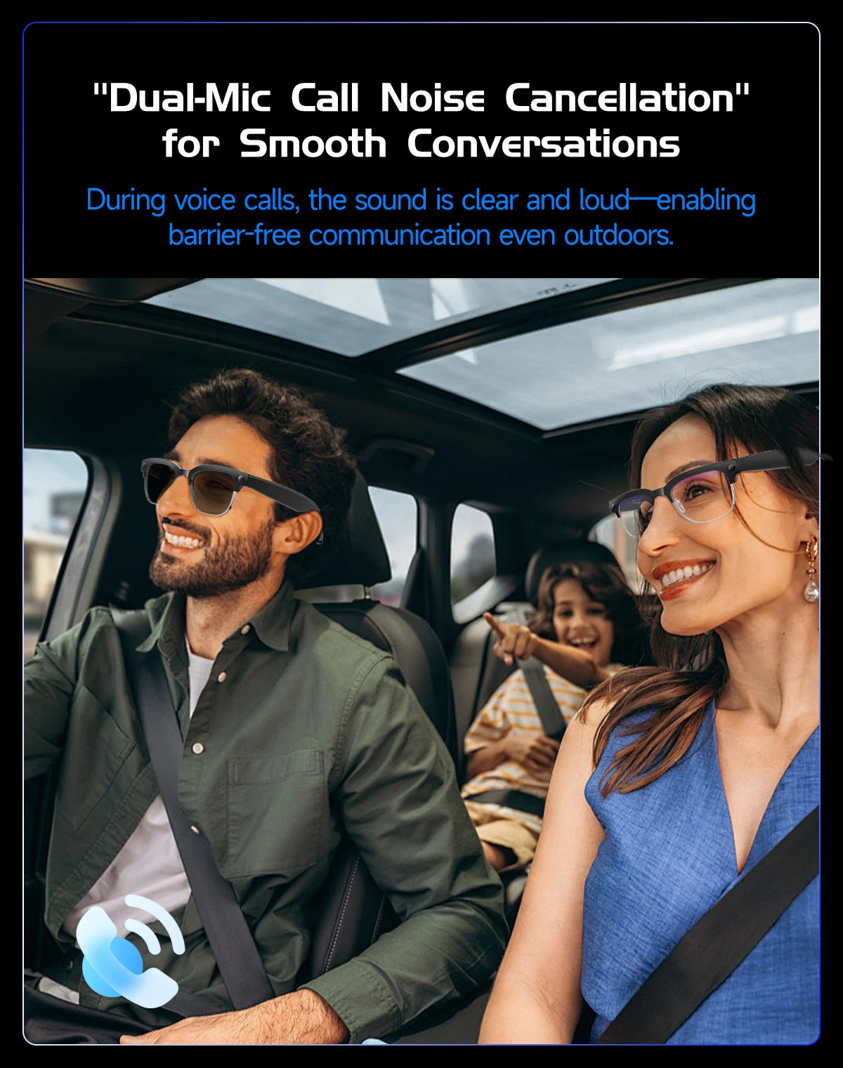 Gafas inteligentes con IA, Bluetooth, 8MP, resistentes al agua (IP66), grabación de video, reconocimiento de fotos y traducción, batería de 290 mAh. Gafas para uso diario.
