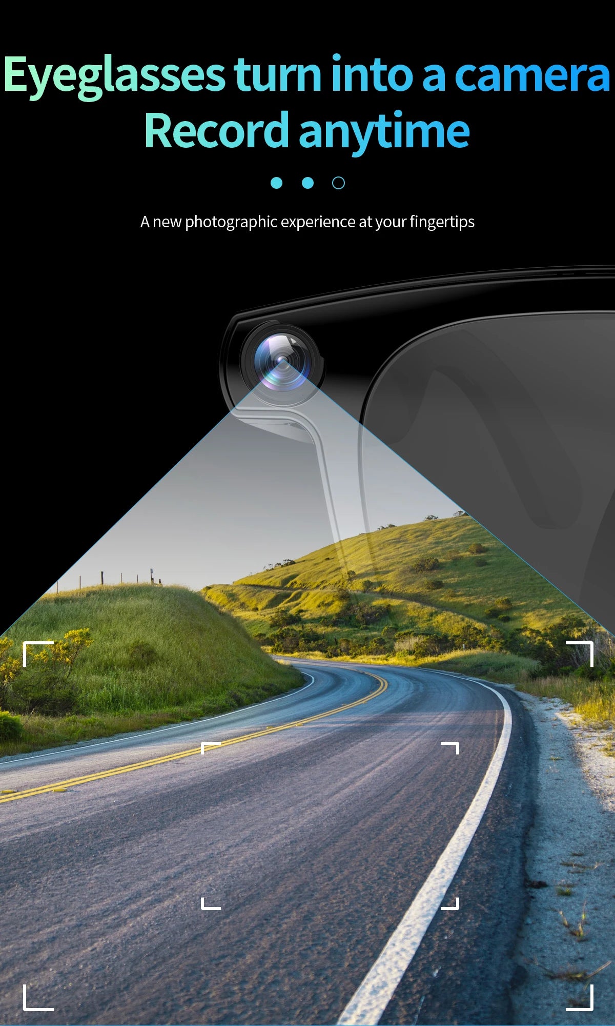 Gafas inteligentes con cámara de píxeles de 800 W, foto y vídeo, gafas de sol con IA, traducción de conversaciones, reuniones de oficina, música y reconocimiento de IA.