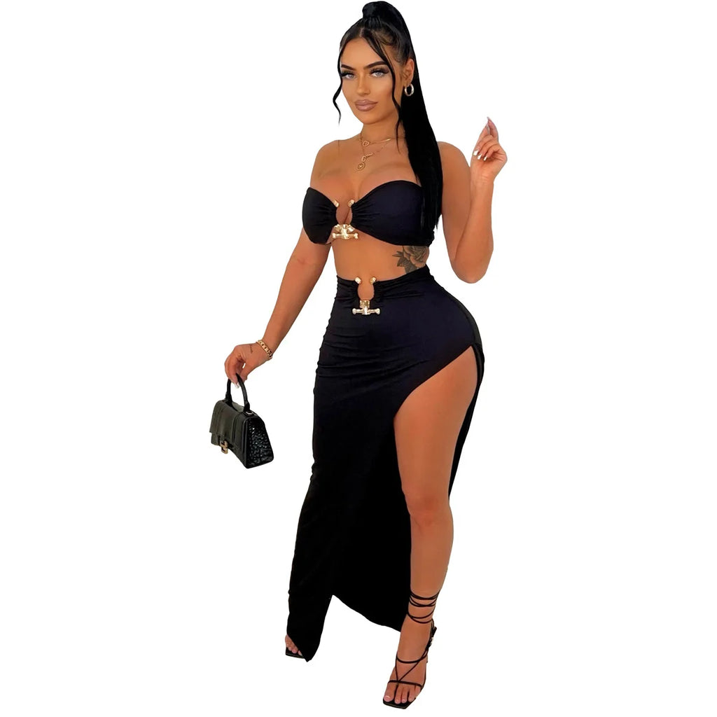 Traje de falda asimétrico y sexy para mujer, estilo casual europeo y americano, ideal para la playa.