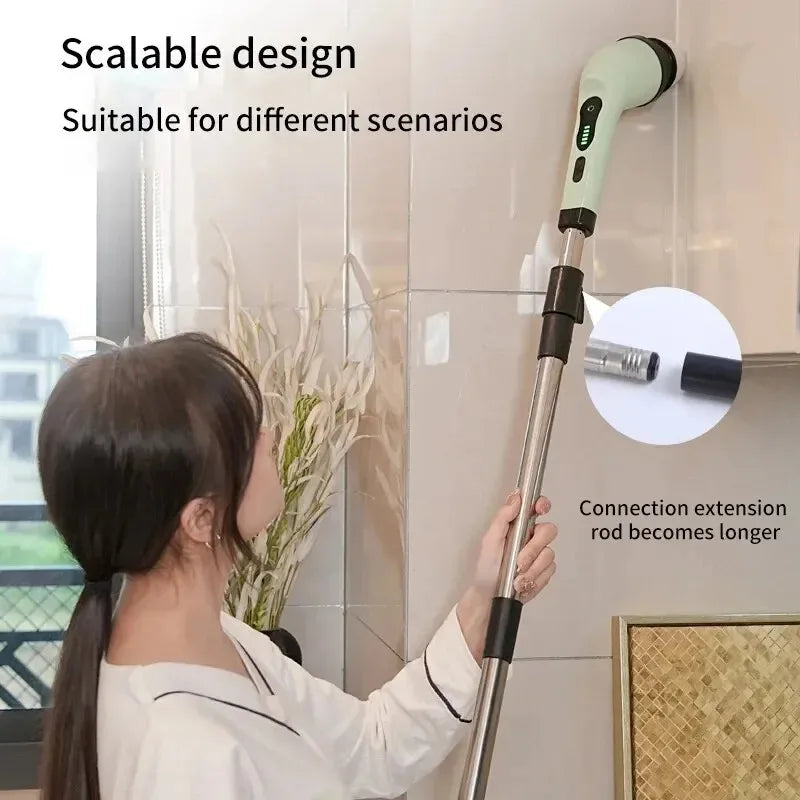 Cepillo de limpieza eléctrico inalámbrico para baño, ventanas, cocina, automóviles.