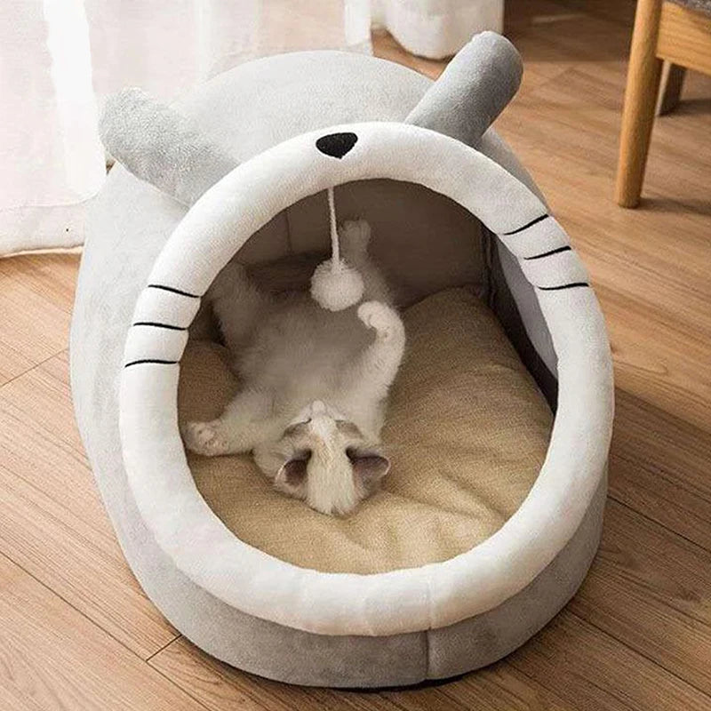 Cama para gatos Deep Sleep con diseño de dibujos animados, cama plegable, extraíble y lavable para mascotas, ideal para perros pequeños. Cama tipo cueva para gatos.