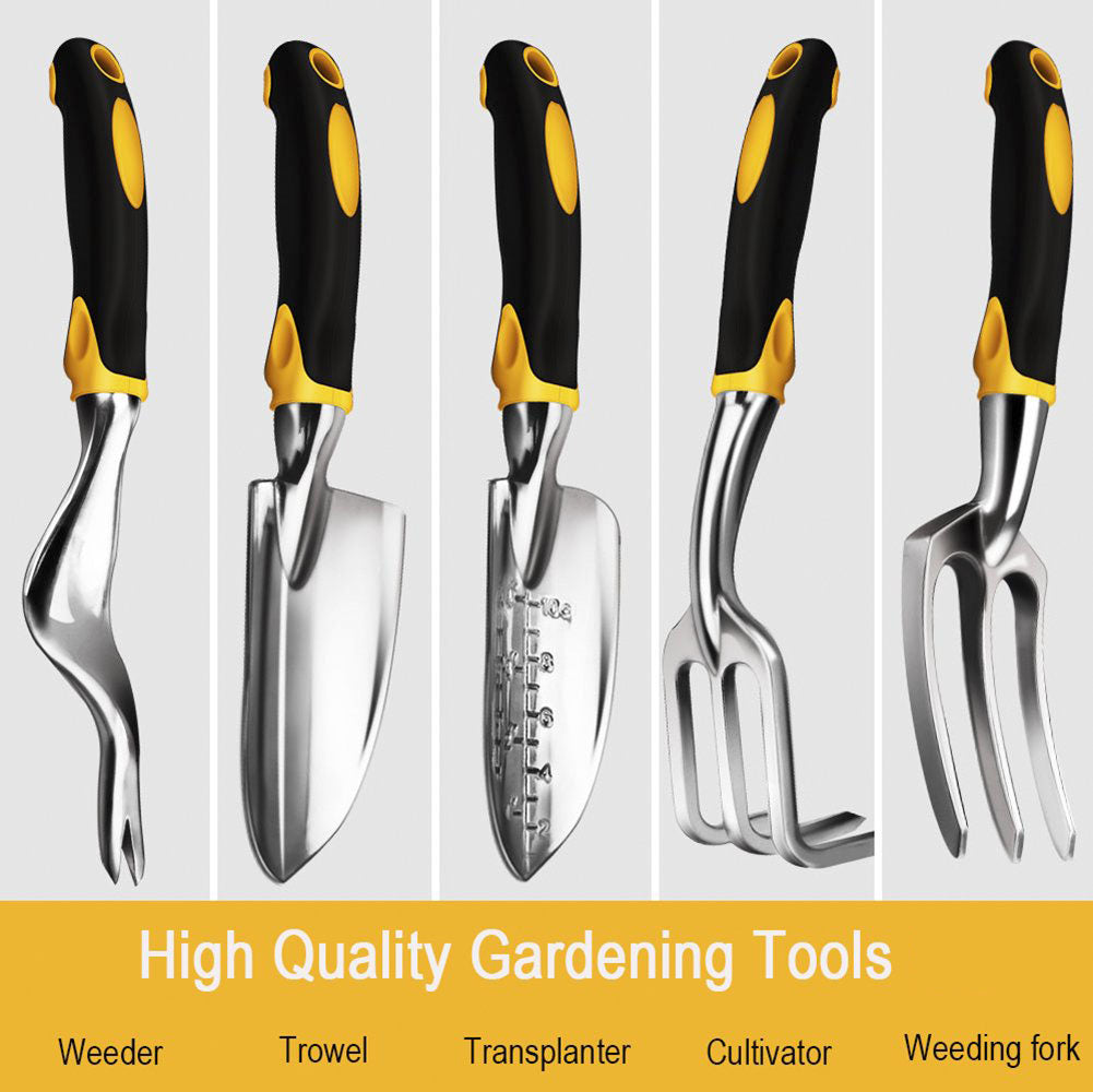 Paleta de mano, rastrillo, cultivador, herramientas para desherbar con mango ergonómico, herramienta para jardinería, césped, terrenos agrícolas, trasplantes y bonsáis.