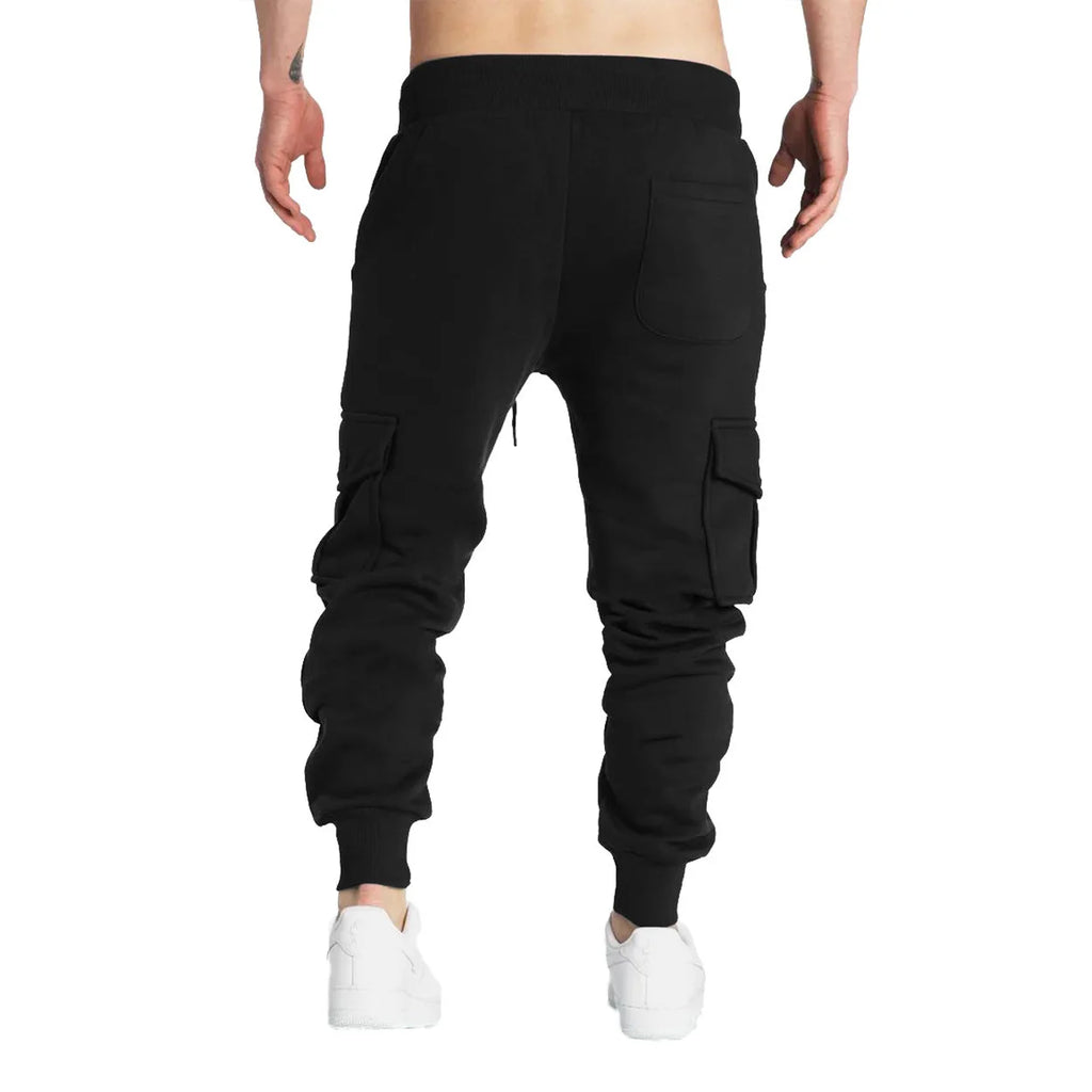 Pantalones deportivos cargo casuales para hombre, primavera/otoño, tallas S-2XL, con cordón ajustable en la cintura, estilo jogger, para senderismo, tácticos, con bolsillos.