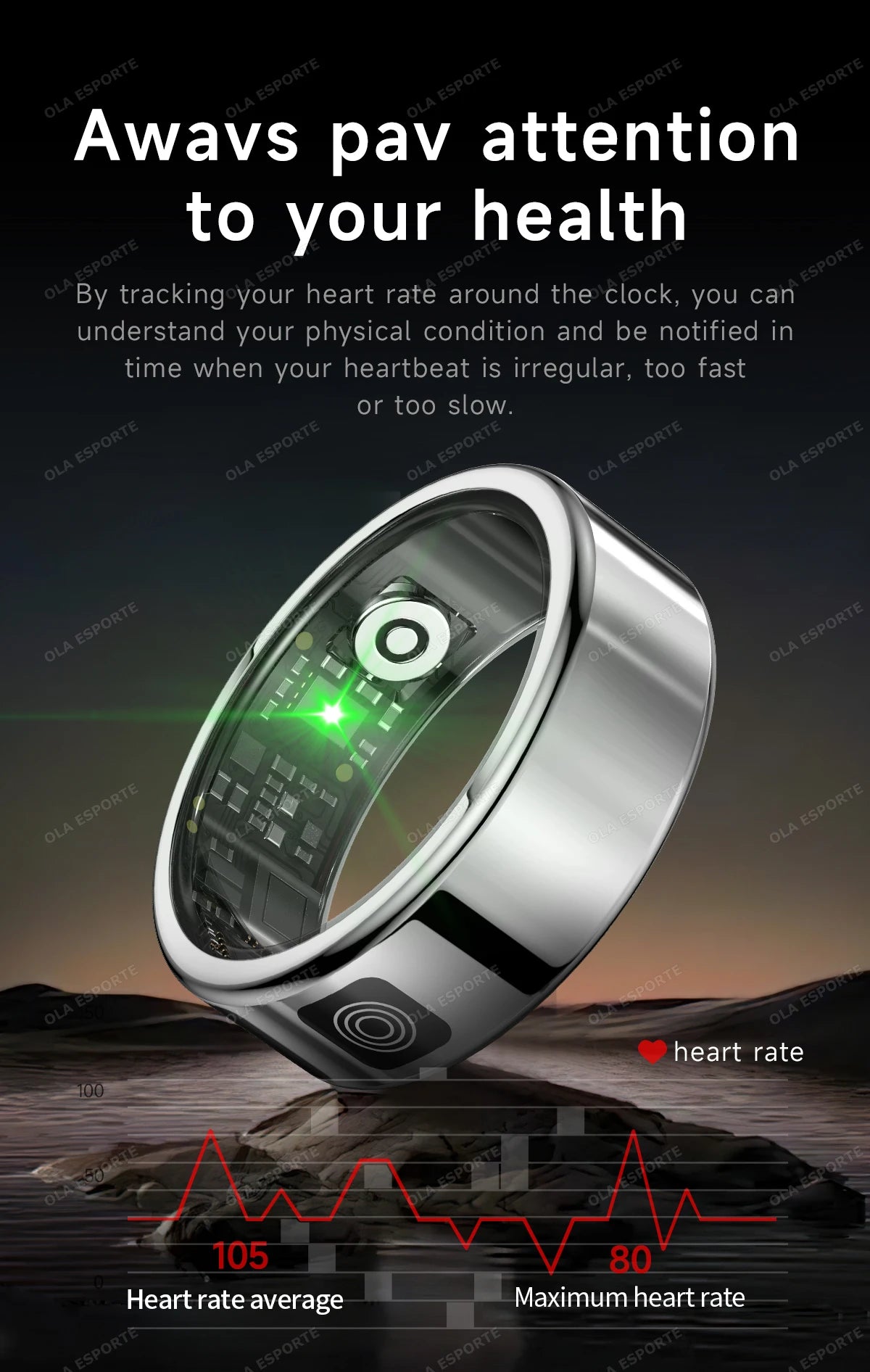 Anillo inteligente con pantalla táctil, gestor de salud, control por gestos y vídeo, resistente al agua hasta 5 ATM. Para hombres y mujeres. Nuevo anillo inteligente 2025.