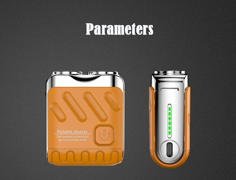 Mini afeitadora portátil para hombres, afeitado en seco, USB-C, resistente al agua IPX7, fácil de limpiar, indicador de batería.
