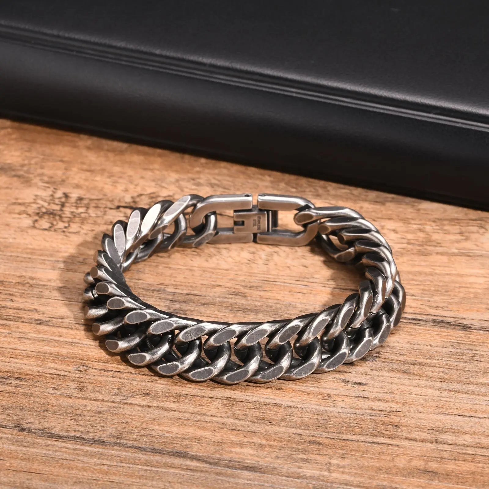 Pulsera de cadena cubana gruesa para hombre, acero inoxidable, oro, plata, negro, estilo retro, eslabones Miami, regalo, 8/10/12/15 mm de ancho