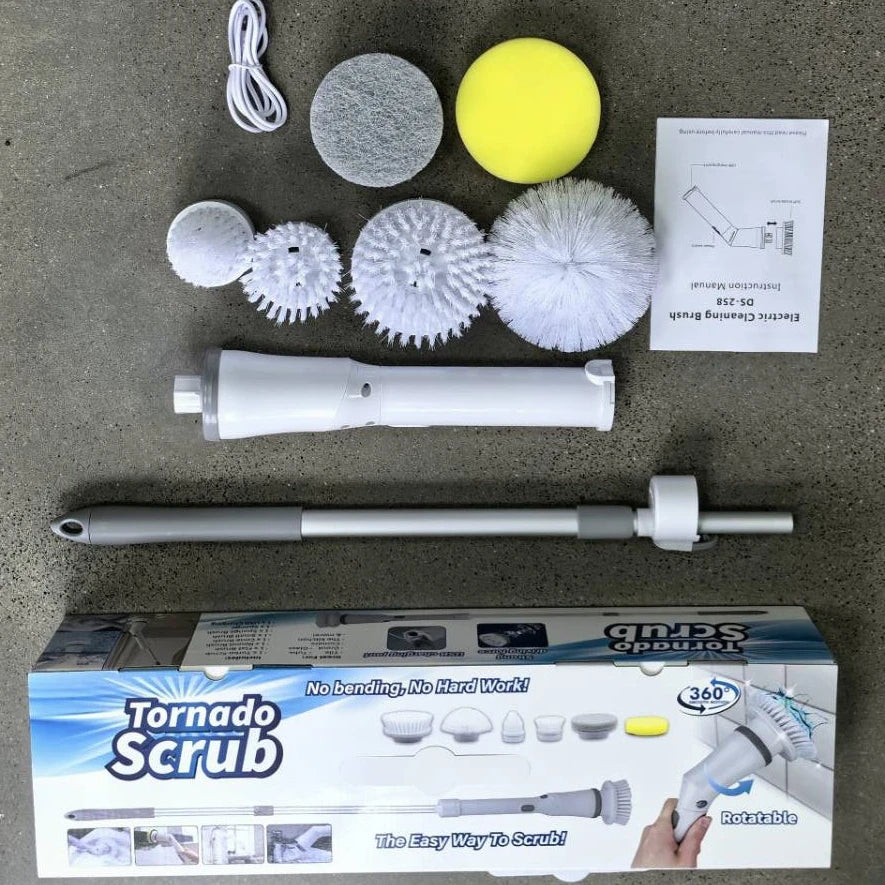 Cepillo de limpieza eléctrico giratorio 6 en 1 para cocina, baño y hogar. Herramienta multifuncional para la limpieza del hogar.