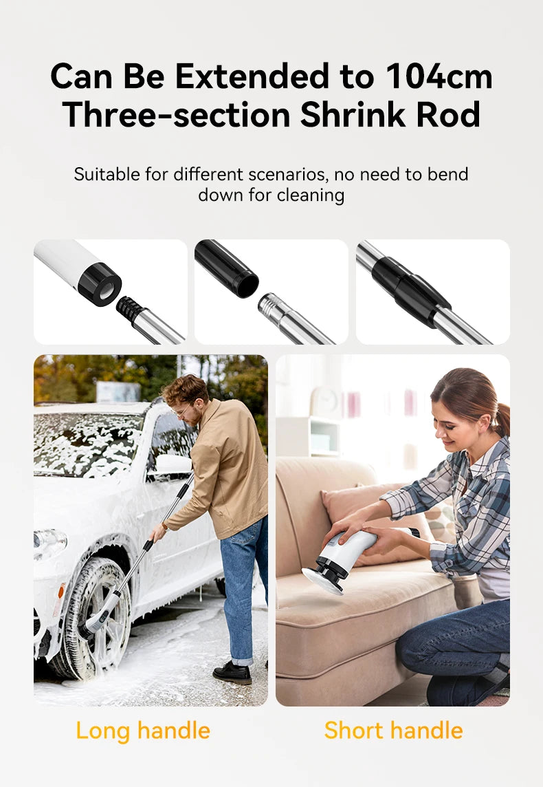 Cepillo de limpieza eléctrico inalámbrico 7 en 1 para baño, ventanas, limpiador giratorio eléctrico, cocina, inodoro, automóvil, hogar, rotación y limpieza.