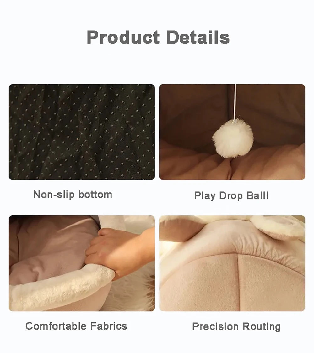 Cama para gatos Deep Sleep con diseño de dibujos animados, cama plegable, extraíble y lavable para mascotas, ideal para perros pequeños. Cama tipo cueva para gatos.