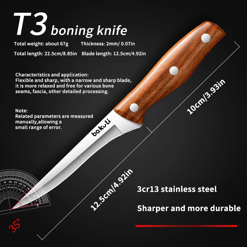 Nuevo cuchillo deshuesador profesional, cuchillo de chef con hoja ultra afilada de acero inoxidable de alto contenido de carbono para herramientas especiales de cocina de carnicero.