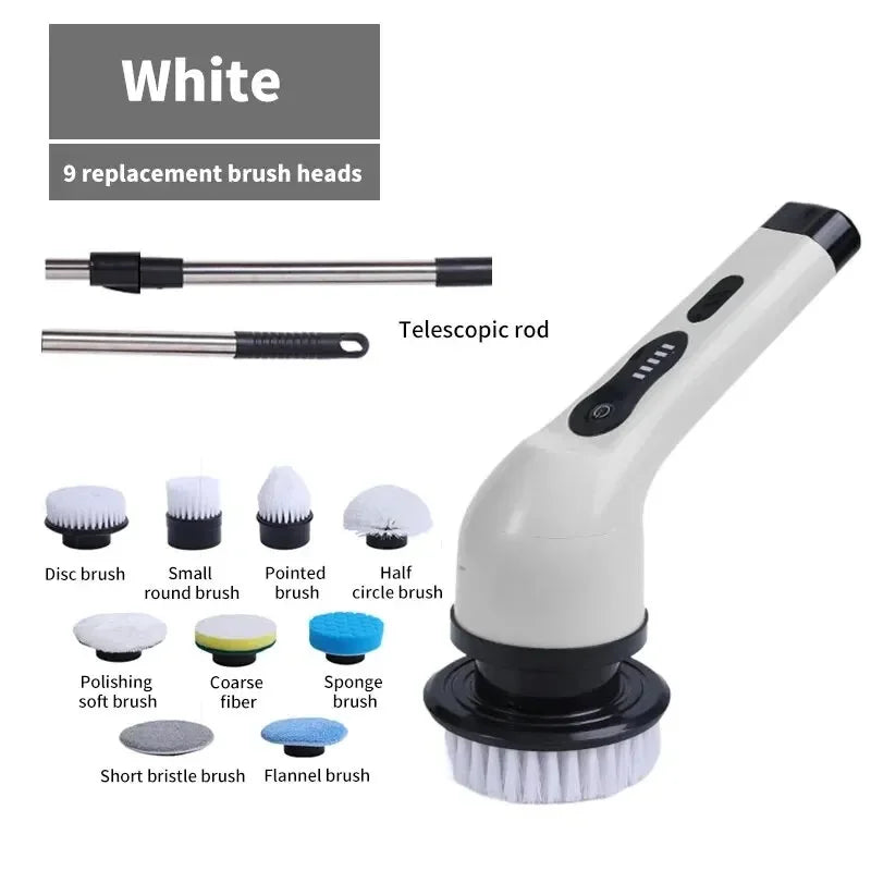 Cepillo de limpieza eléctrico inalámbrico para baño, ventanas, cocina, automóviles.