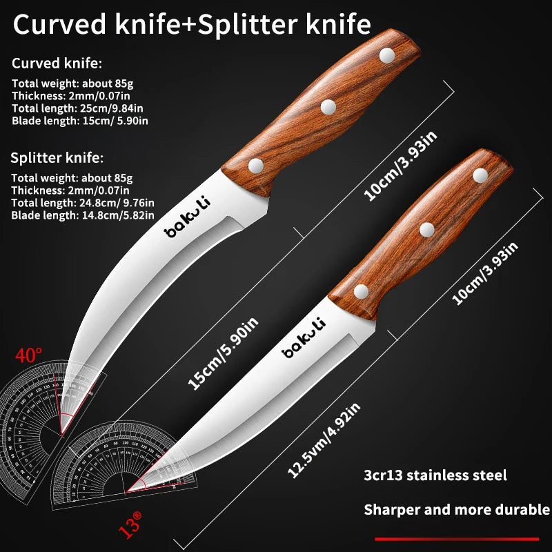 Nuevo cuchillo deshuesador profesional, cuchillo de chef con hoja ultra afilada de acero inoxidable de alto contenido de carbono para herramientas especiales de cocina de carnicero.