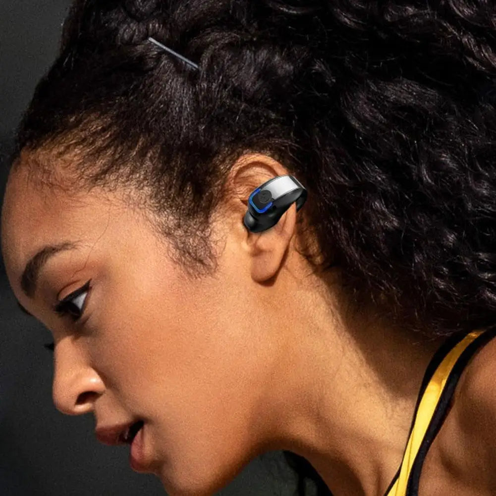 1PC Bone Conduction TWS Headphones Bluetooth Ear Clip Lightweight Business Sports Game Headset with Mic Noise Reduction Tool