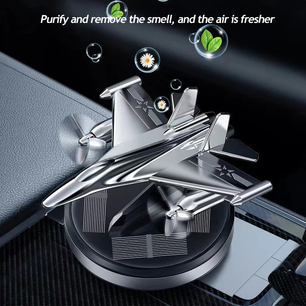 Perfume para coche Aromaterapia Coche Energía solar Ambientador para coche Avión Difusor de aceite de aromaterapia giratorio Fragancia duradera