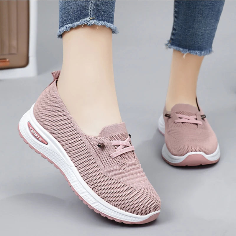 Zapatillas deportivas casuales para mujer 2025, transpirables, de malla, con suela gruesa. Precio asequible. Envío gratuito