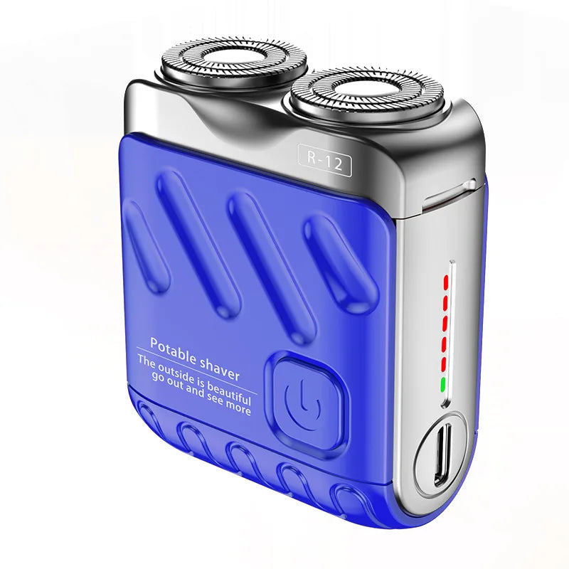 Mini afeitadora portátil para hombres, afeitado en seco, USB-C, resistente al agua IPX7, fácil de limpiar, indicador de batería.