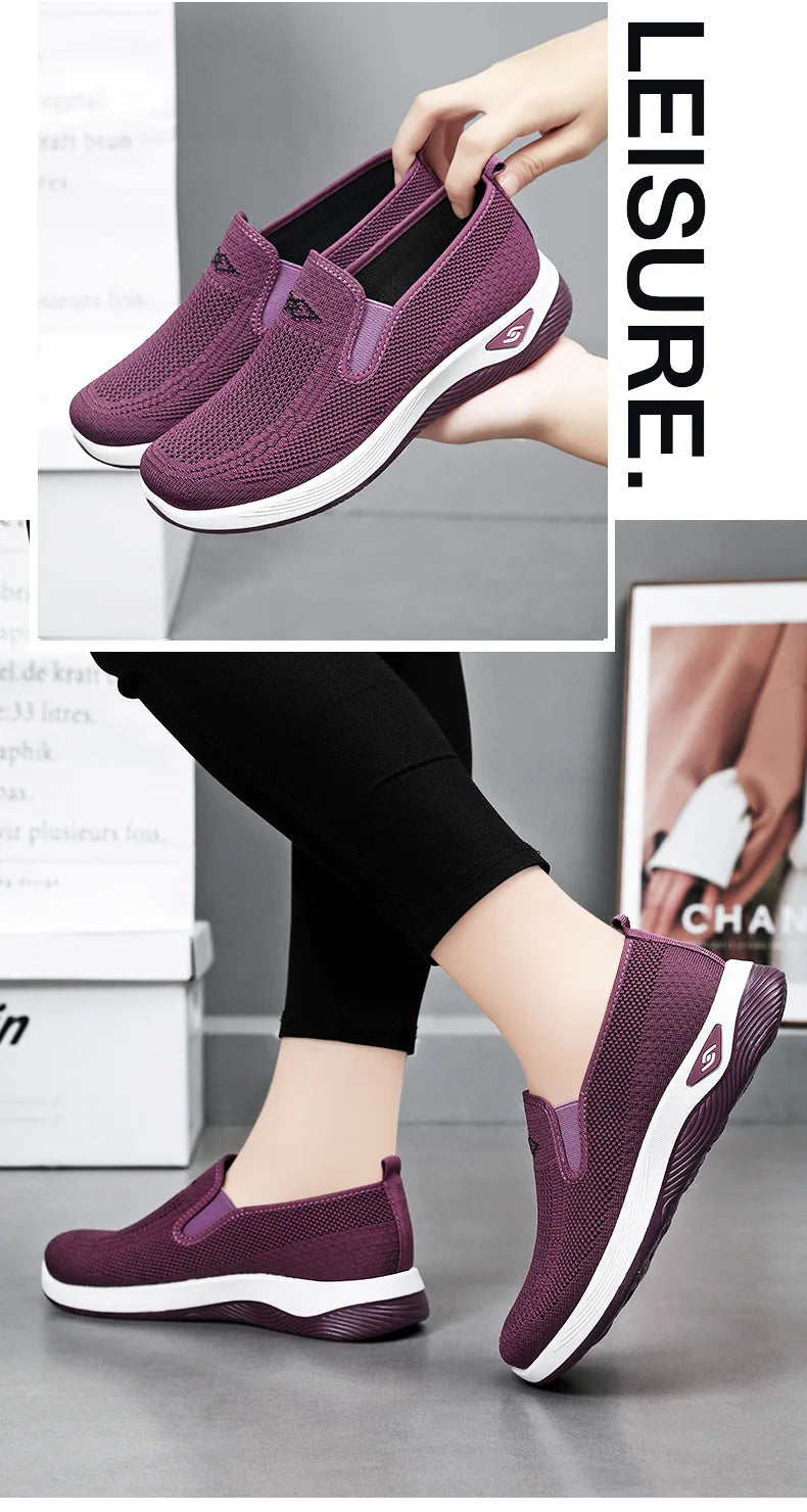 Zapatillas deportivas casuales para mujer, transpirables y ligeras, antideslizantes, para correr y caminar al aire libre, vulcanizadas.