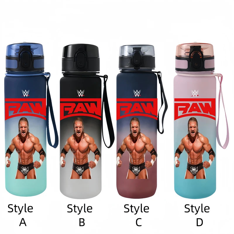 Vaso de agua portátil de 650 ml con personajes de anime y lucha libre.