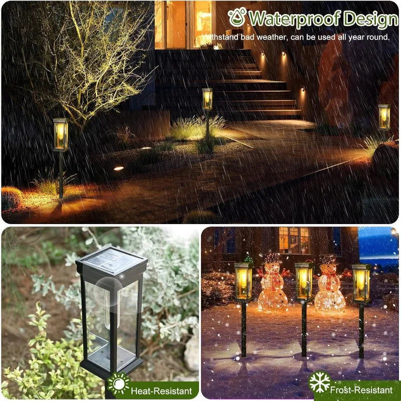 Luces solares para caminos, luces solares para exteriores, luces solares para jardín, iluminación de paisajes, patios y jardines.