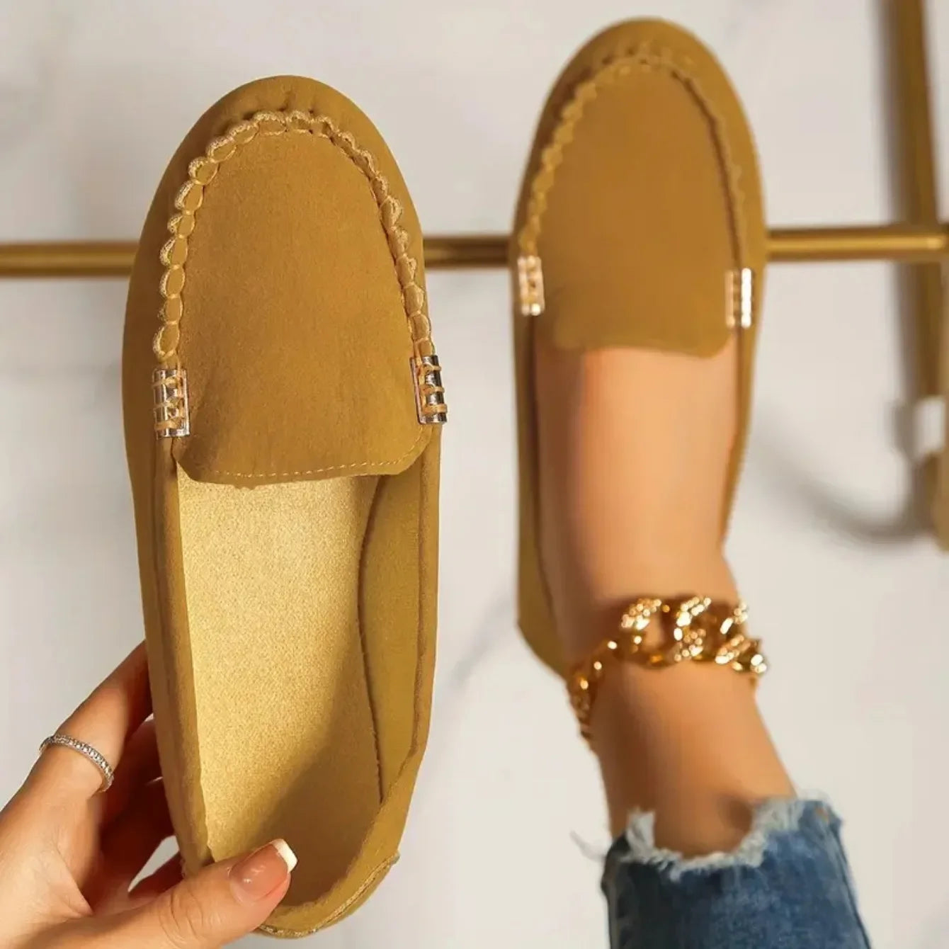 Zapatos planos para mujer, nuevos, casuales, ligeros, tipo mocasín, modernos, versátiles y cómodos, estilo Mary Jane para mujer.