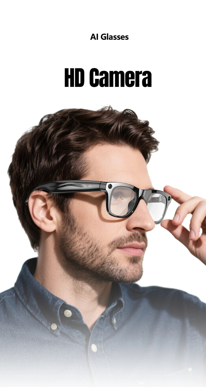 Gafas inteligentes 4K HD con IA, fotocromáticas, multifunción, Bluetooth, llamadas, asistente de voz, reproductor de música, traductor y cámara.