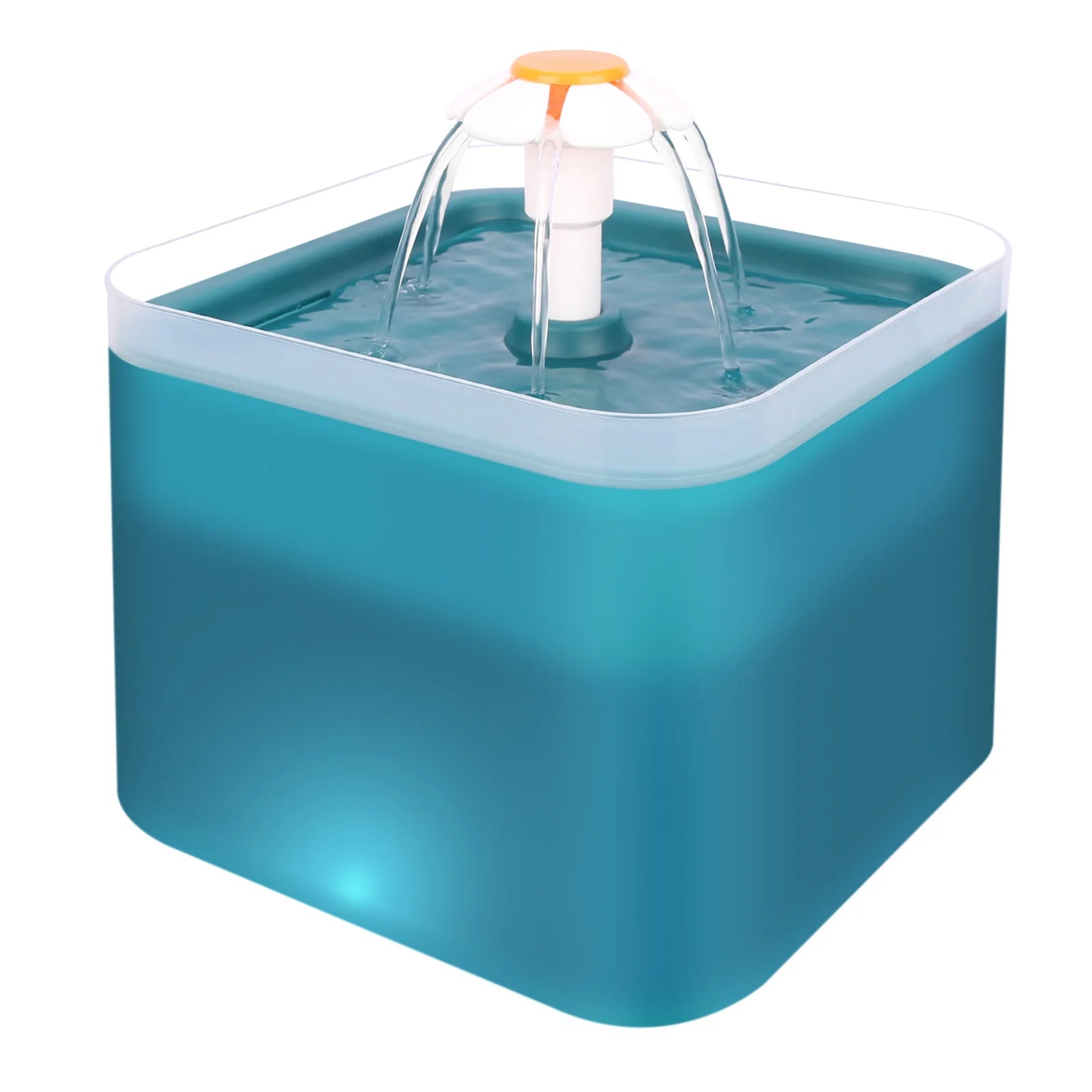 Fuente de agua ultra silenciosa para mascotas de 2 litros (67 oz) con iluminación LED y filtro automático de carbón activado. Dispensador de agua silencioso para gatos y perros pequeños
