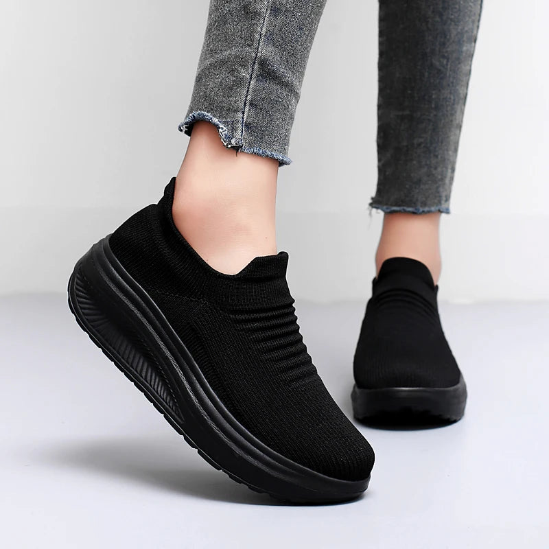 Zapatos para mujer Primavera Otoño Transpirables Moda Zapatillas Plataforma Zapatillas Casuales para Mujer Zapatos Mocasines Caminar Zapatos De Mujer