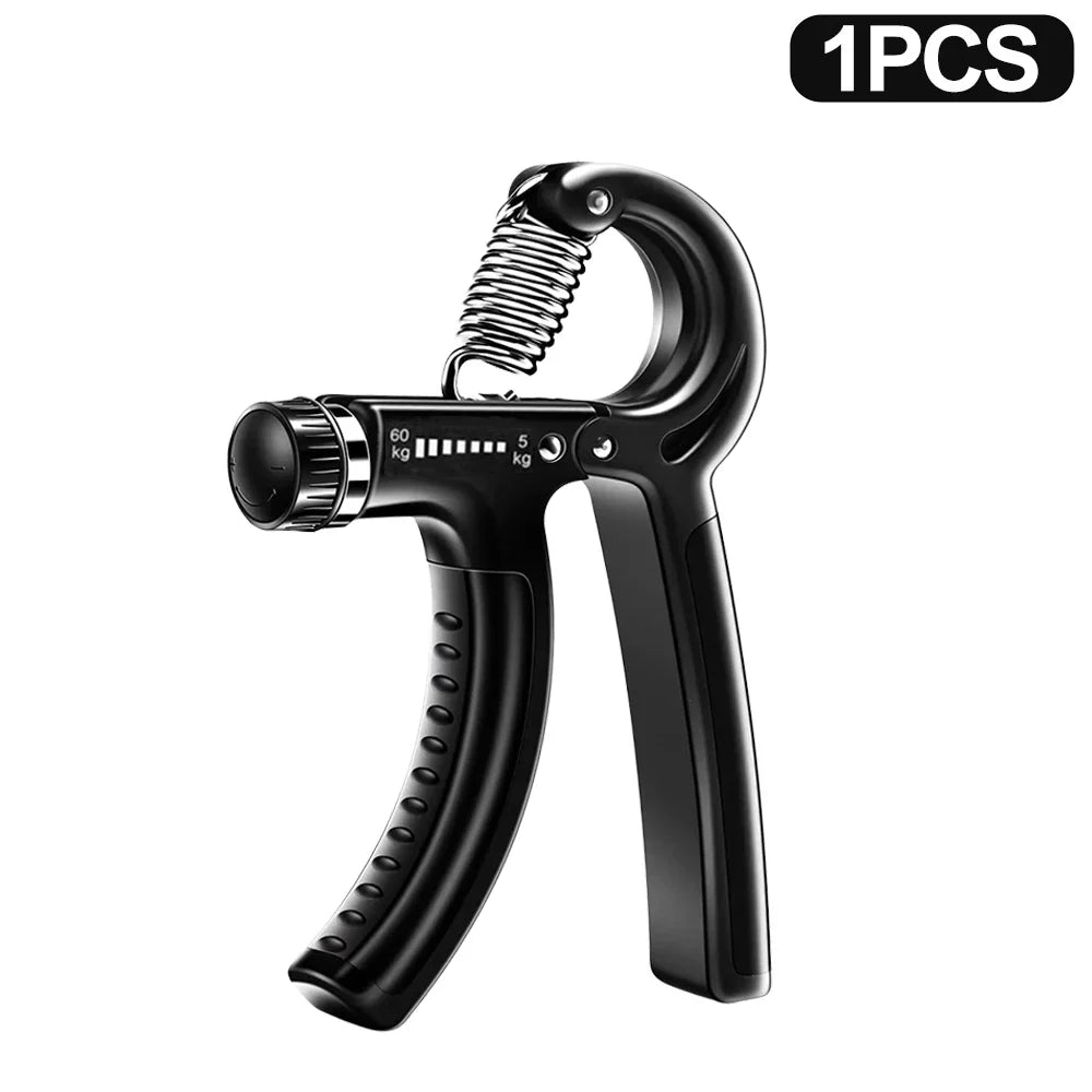 Entrenador de fortalecimiento de fuerza de agarre manual ajustable de 5 a 60 kg, juego completo con contador, ejercitador de muñeca, antebrazo y mano para fortalecer los músculos.