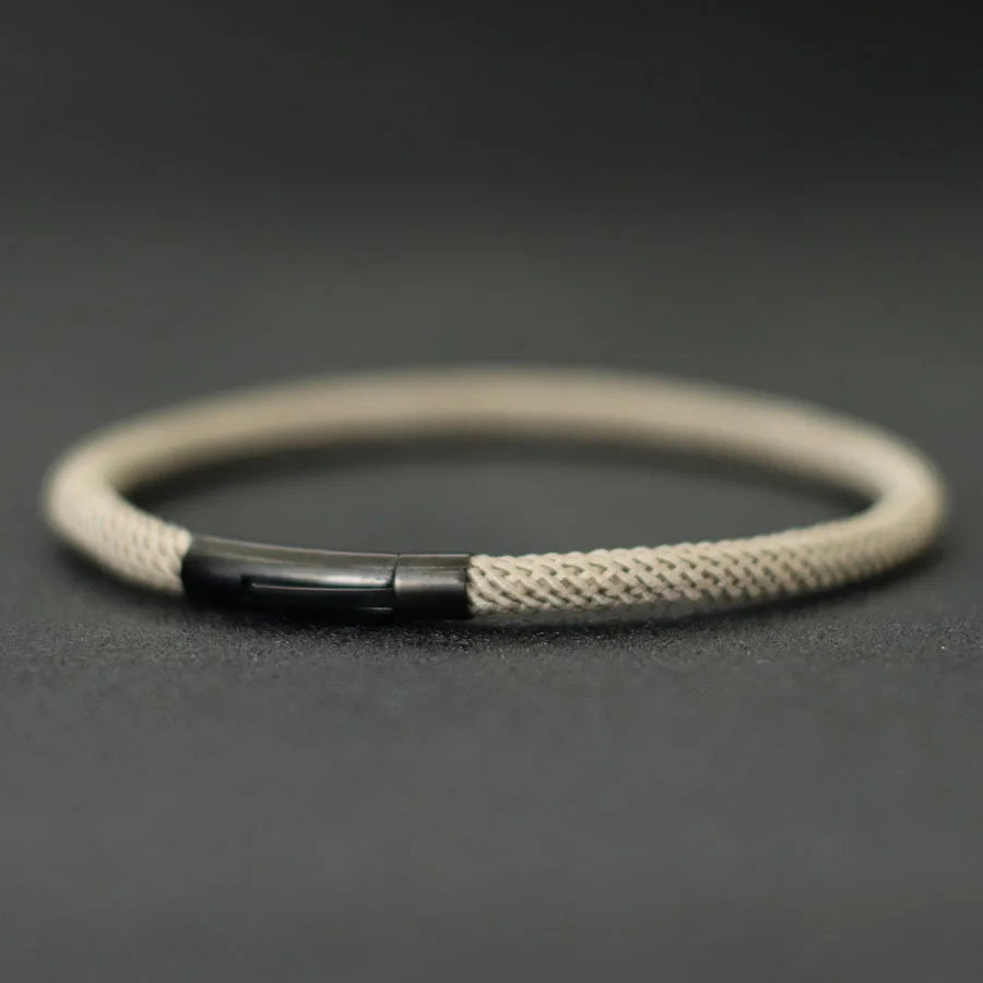 Pulsera minimalista elegante de cuerda para hombre, grado A, rosca de 4 mm