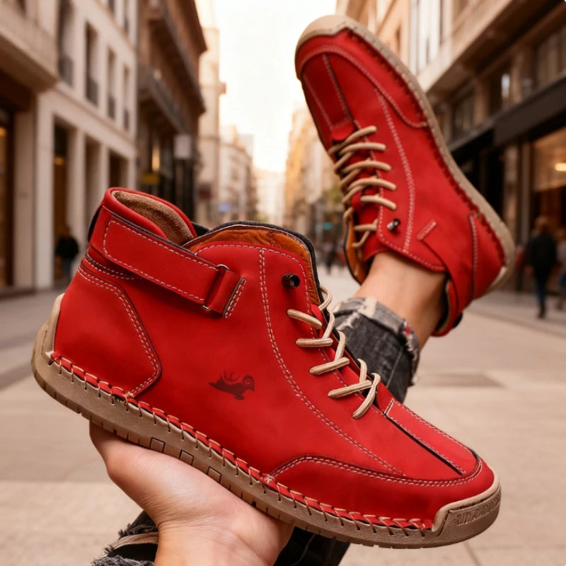 Botas de cuero hechas a mano Barefoot para hombre, ideales para primavera y otoño. Mocasines cómodos y suaves, estilo retro, antideslizantes y con caída cero.