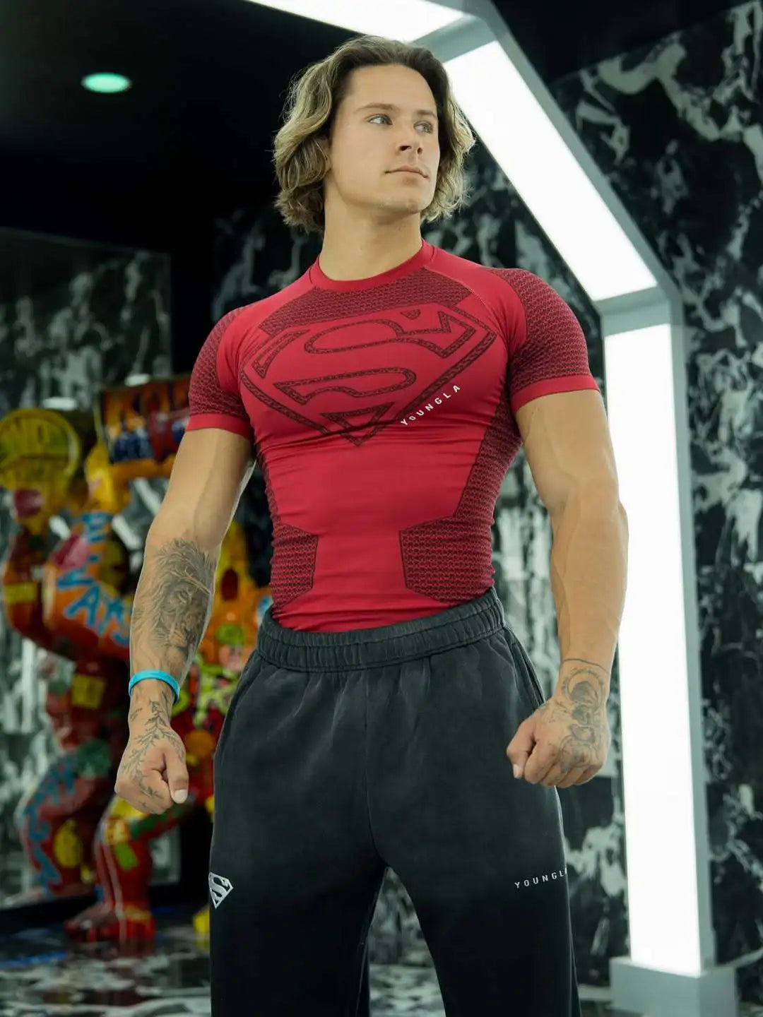 Camiseta deportiva de secado rápido y alta elasticidad para hombre