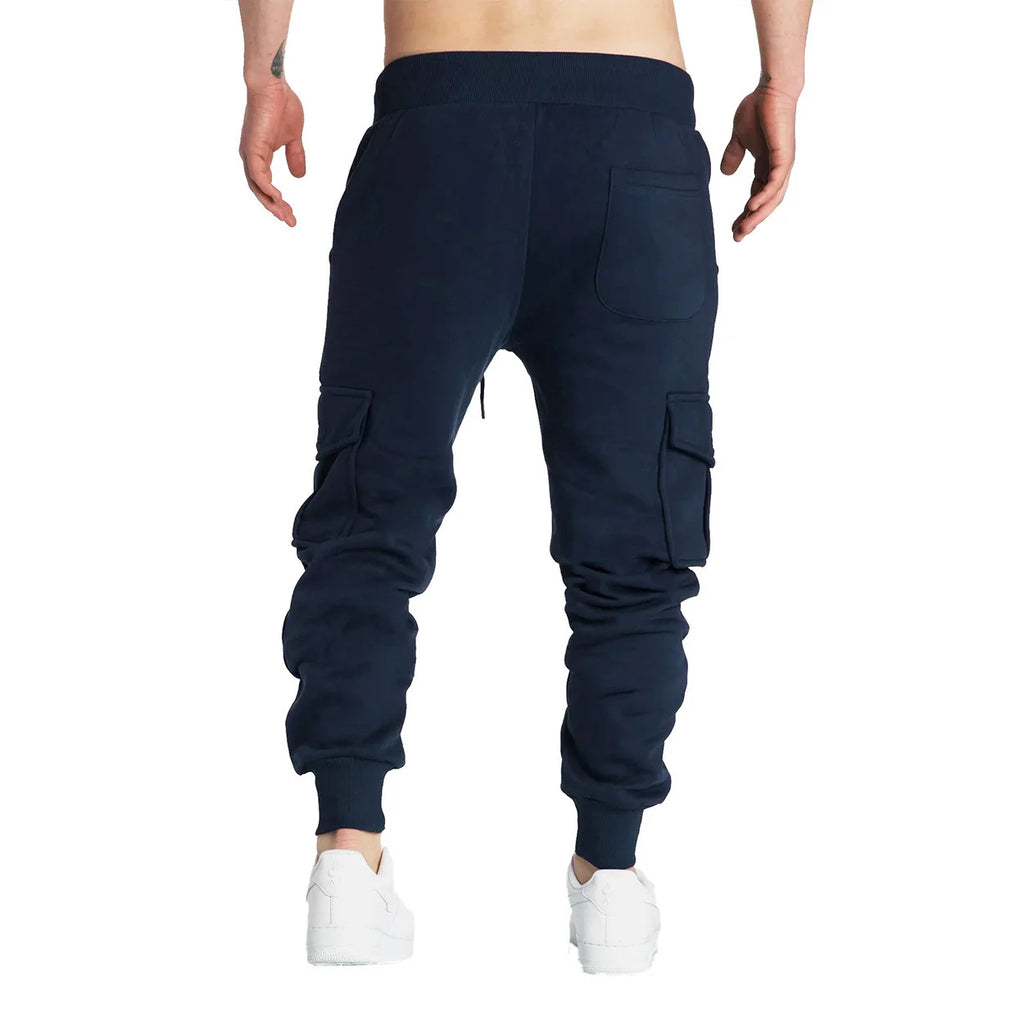 Pantalones deportivos cargo casuales para hombre, primavera/otoño, tallas S-2XL, con cordón ajustable en la cintura, estilo jogger, para senderismo, tácticos, con bolsillos.
