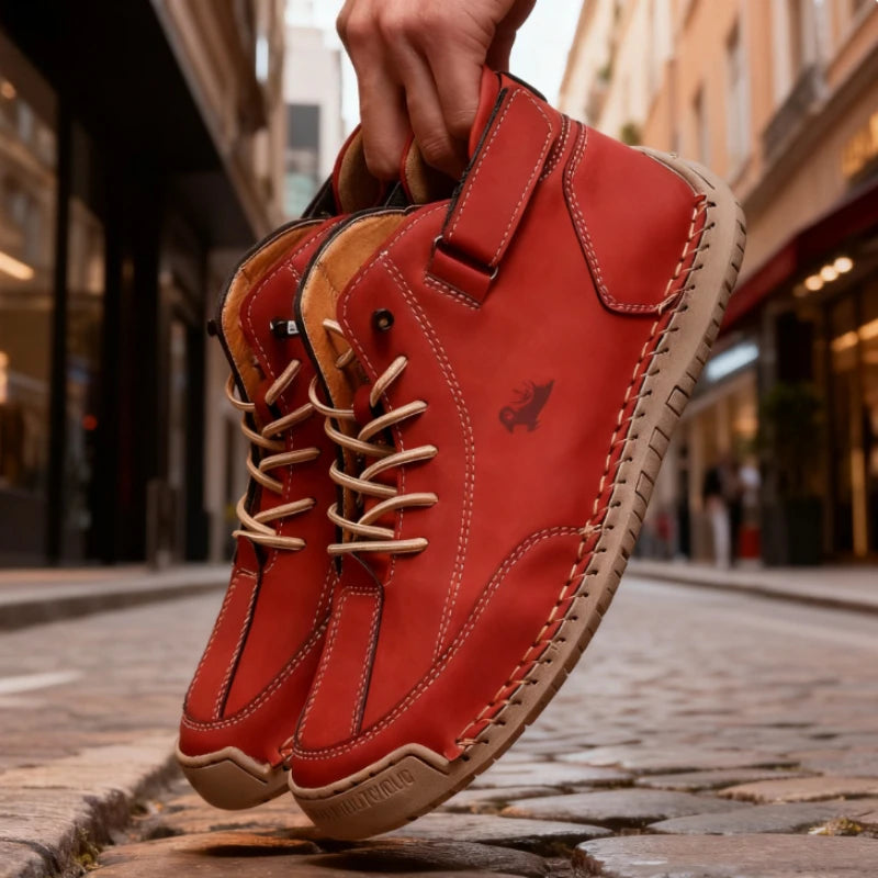 Botas de cuero hechas a mano Barefoot para hombre, ideales para primavera y otoño. Mocasines cómodos y suaves, estilo retro, antideslizantes y con caída cero.