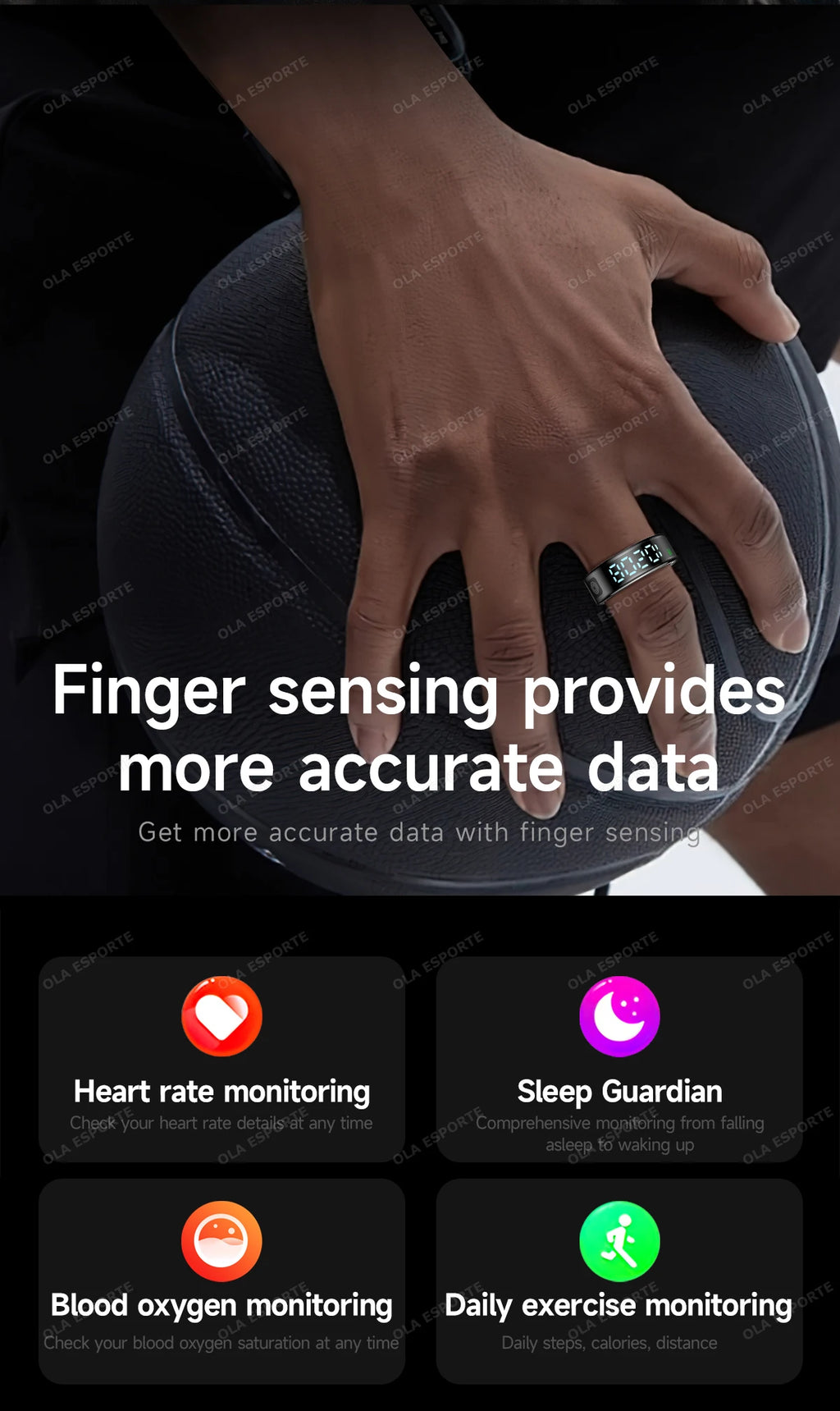 Anillo inteligente con pantalla táctil, gestor de salud, control por gestos y vídeo, resistente al agua hasta 5 ATM. Para hombres y mujeres. Nuevo anillo inteligente 2025.
