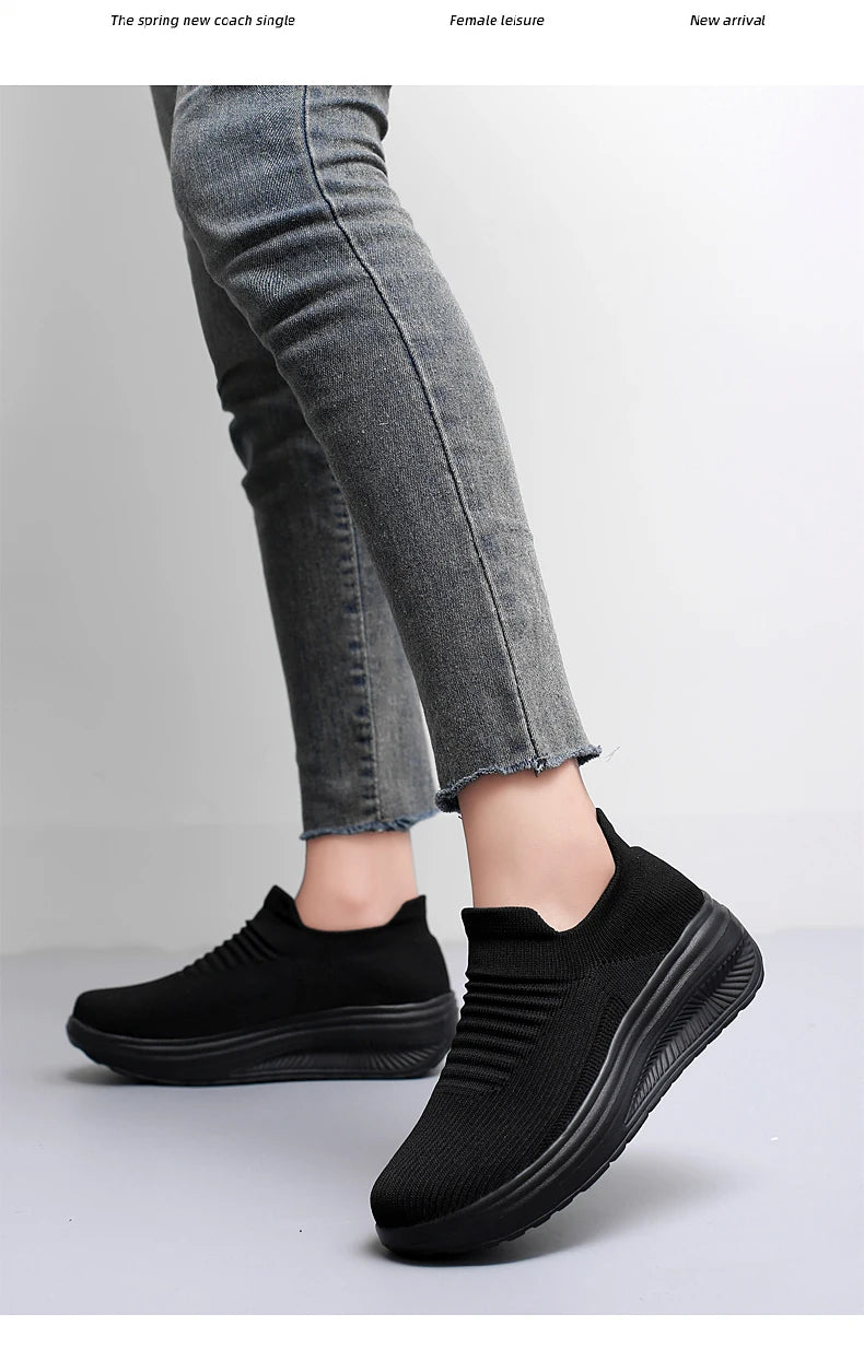 Zapatos para mujer Primavera Otoño Transpirables Moda Zapatillas Plataforma Zapatillas Casuales para Mujer Zapatos Mocasines Caminar Zapatos De Mujer