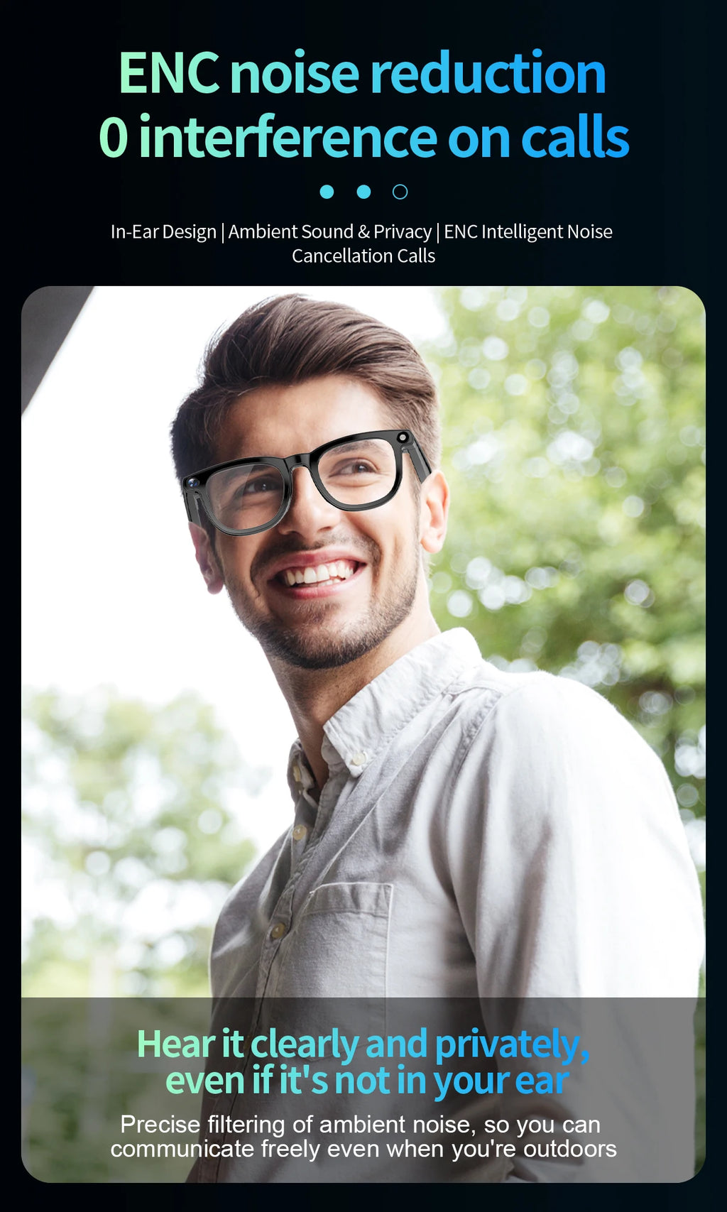 Gafas inteligentes con cámara de píxeles de 800 W, foto y vídeo, gafas de sol con IA, traducción de conversaciones, reuniones de oficina, música y reconocimiento de IA.