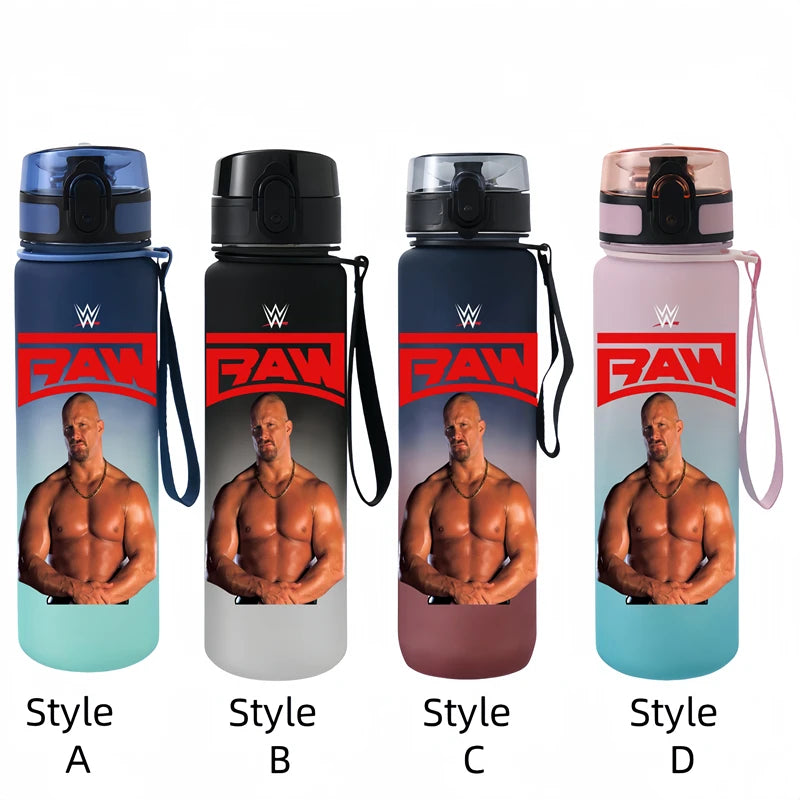 Vaso de agua portátil de 650 ml con personajes de anime y lucha libre.