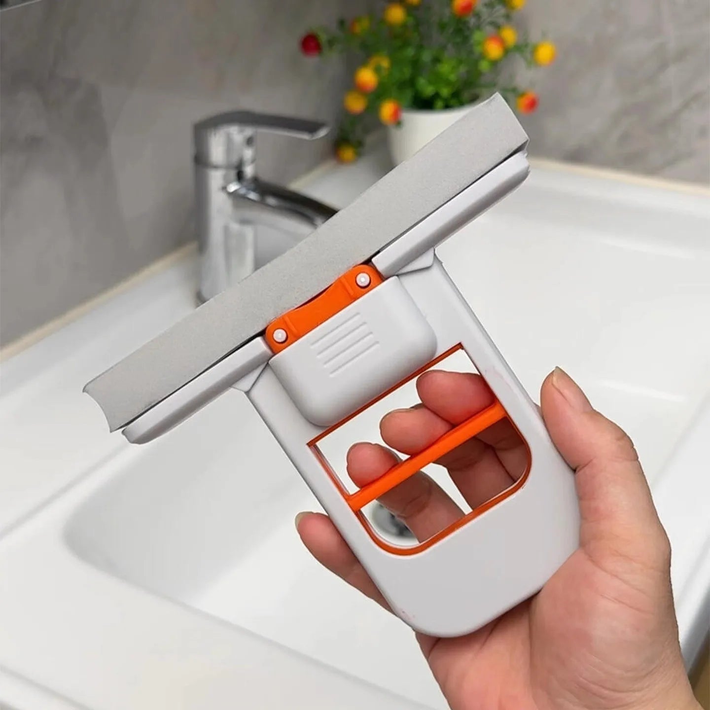 Mini fregona de escritorio, esponja para limpieza, fregona de lavado de agua, fregona plegable potente, fregona de mano para suelos, espejos, ventanas y cristales de coche.