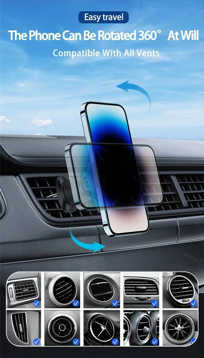 Soporte magnético para cargador inalámbrico de coche, soporte magnético para teléfono de coche, estación de carga rápida para iPhone 15, 14, 13, 12, 11 Pro Max
