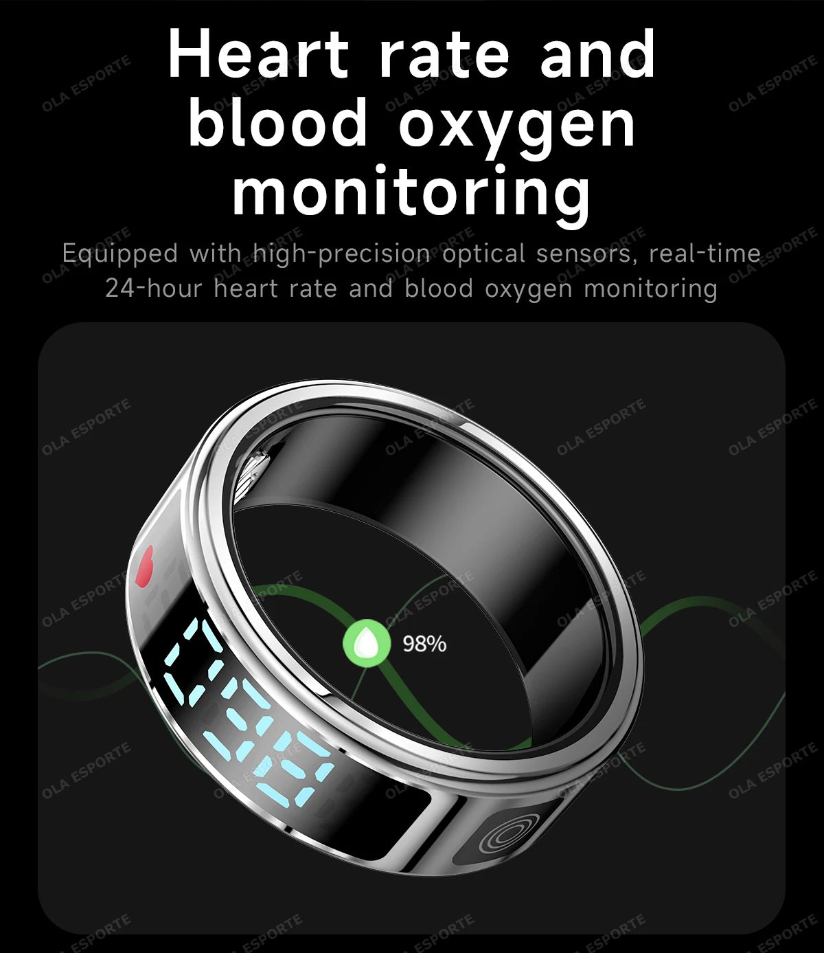 Anillo inteligente con pantalla táctil, gestor de salud, control por gestos y vídeo, resistente al agua hasta 5 ATM. Para hombres y mujeres. Nuevo anillo inteligente 2025.