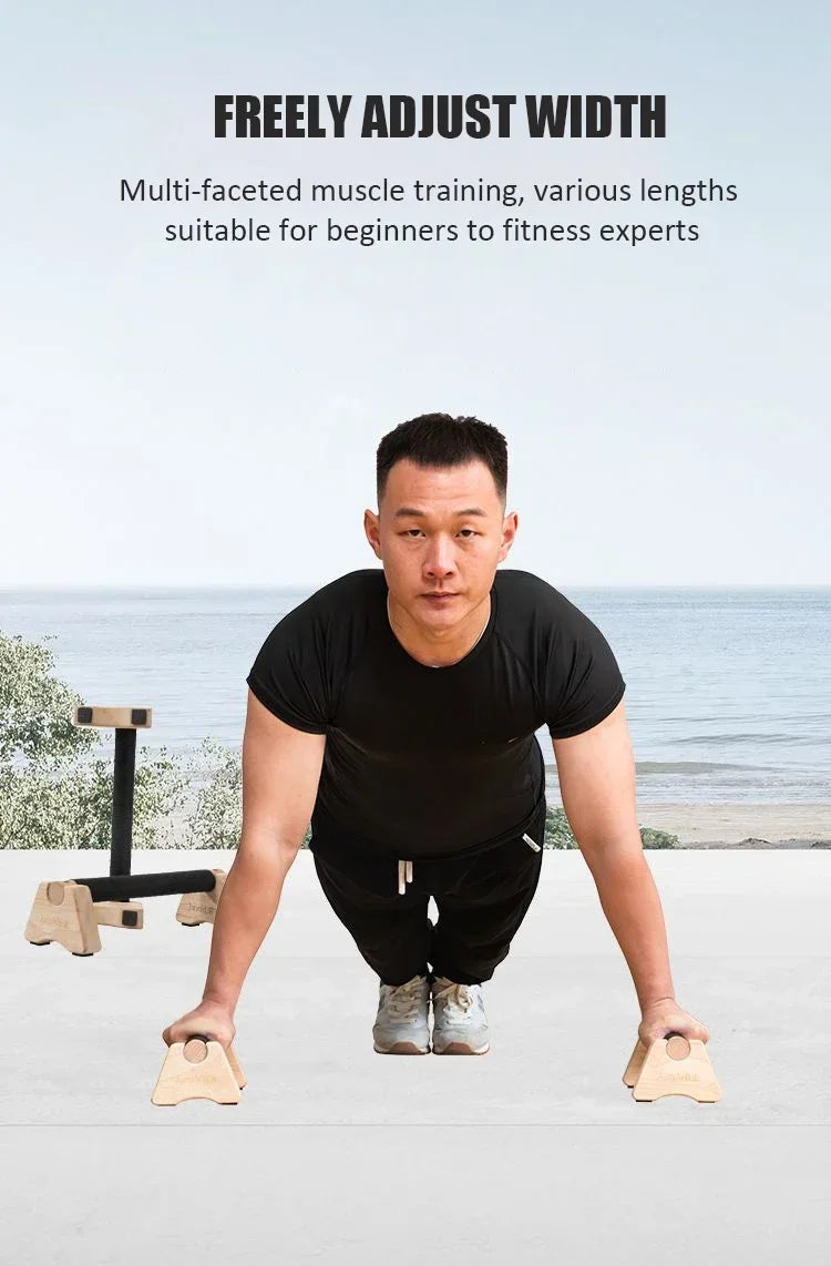 1 par de soportes de madera para barras de flexiones, barra de flexiones para gimnasio, tabla de ejercicios de fitness, entrenamiento de culturismo, barra paralela para parada de manos